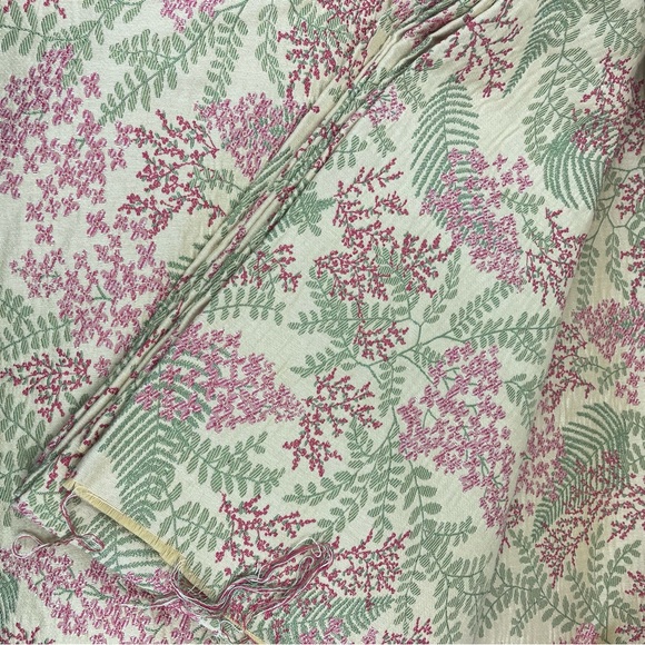 Upholstery Fabric-gold with ferns/flowers botanical design-uncut-6 yards-54” - Picture 6 of 9